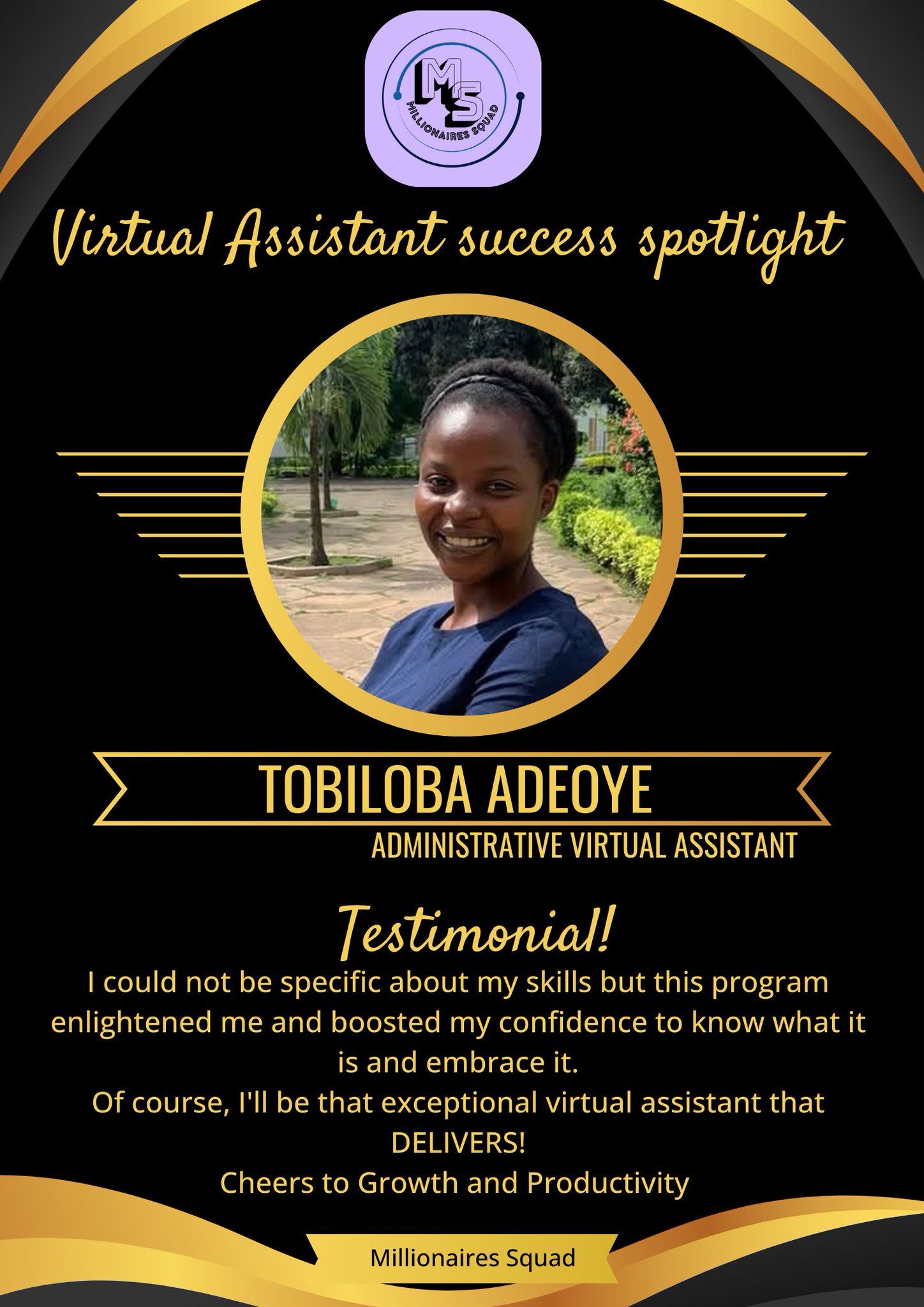 Testimonial from Tobilola Adeoye